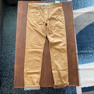 Jetty Men’s Flannel Lined Tan Pants Size 34